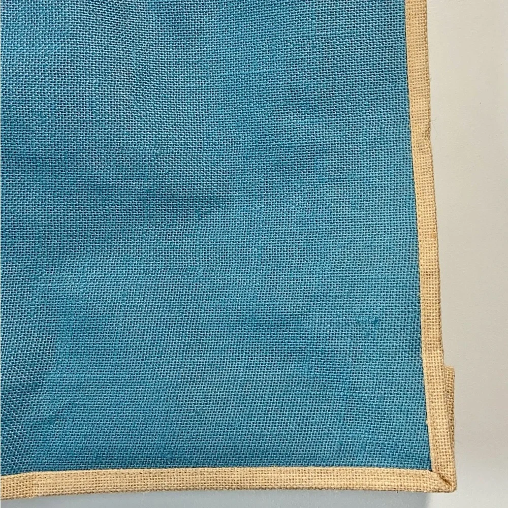 Montage Laguna Beach Resort Large Cornflower Blue Natural Jute Tote Bag Like New - Picture 11 of 16